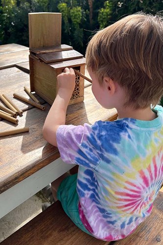 Creating a bee hotel for a DIY Legacy with Melissa Ritchie @littleterracedhouse