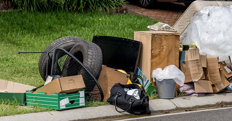 Tyre waste ready for a man and van waste collection