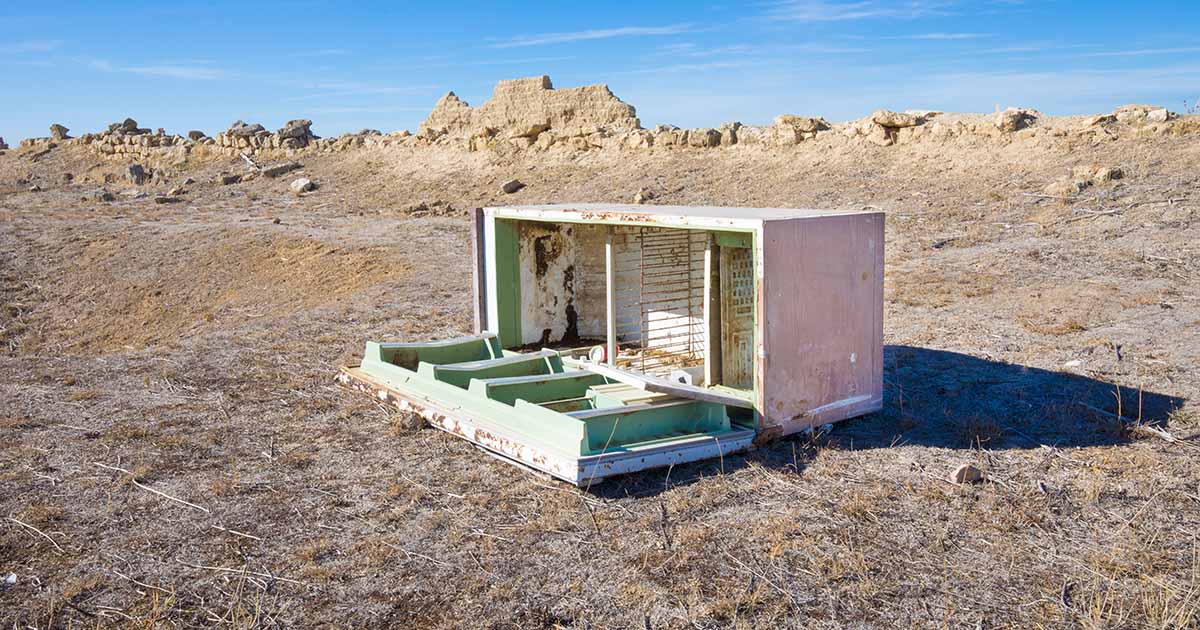 Fridge freezer dumped in a rural environment