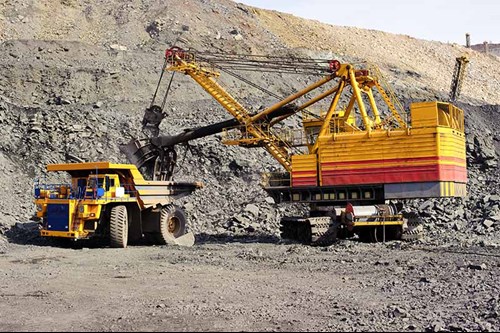 Heavy machinery used for mining and transporting materials