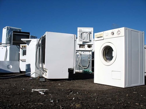 Washing machine and appliances ready for recycling