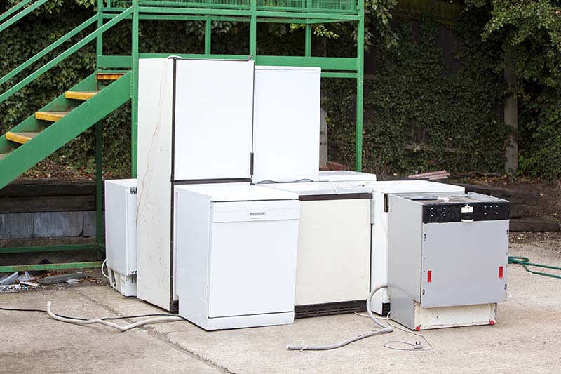 Dishwashers stored ready for recycling